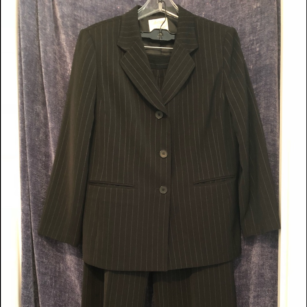 Classic Black pinstripes ladies business suit!